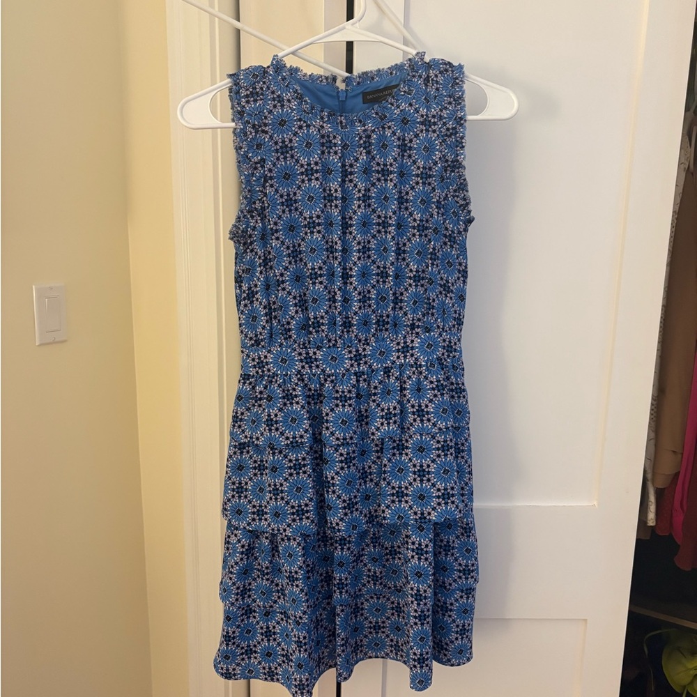Banana Republic Blue Floral Tiered Casual Dress